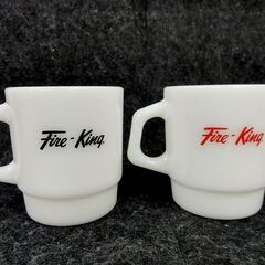 美品■ファイヤーキング Fire-King ロゴ スタッキングマ...