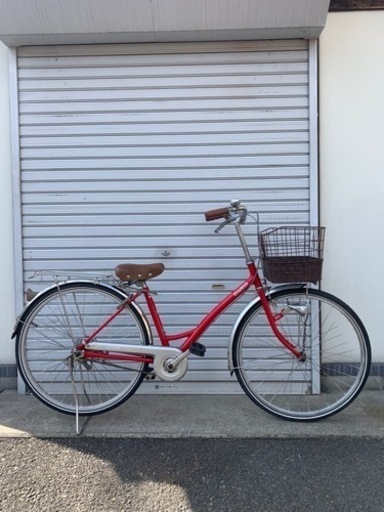 ☆前後タイヤ新古品☆ 26インチ LEDオートライト軽快車 防犯登録料込!! [No.262]