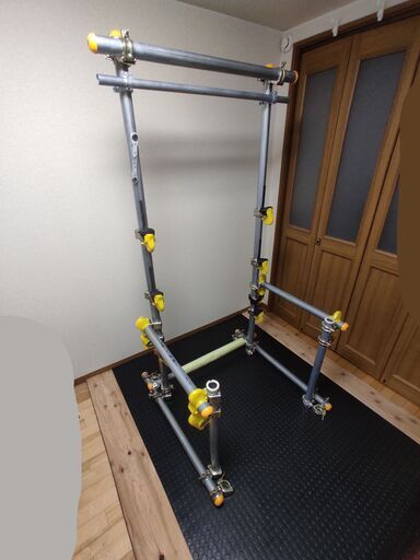 【筋トレ】自作ハーフラック　床保護　単管パイプ　パワーラック