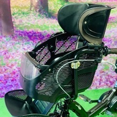 ➅ 4764子供乗せ電動アシスト自転車ヤマハ3人乗り20インチ