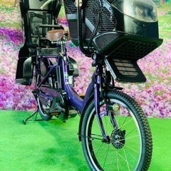 ❻ 4768子供乗せ電動アシスト自転車ヤマハ3人乗り20インチ