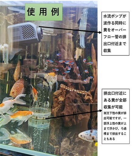 糞まで回収　アクリルガラス水槽　アクリル　三重管　四重流し　オーバーフロー配管