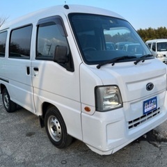 【支払総額11.8万円】h23年式 サンバーバン車検令和7年2月 フルセグTV 機関良好！ワンオーナー パワーウィンドウ キーレス付きの画像