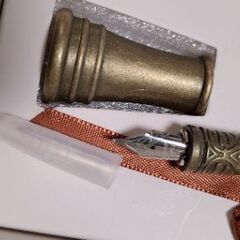 ガラスペン、羽ペン、水性カラーインクのセット