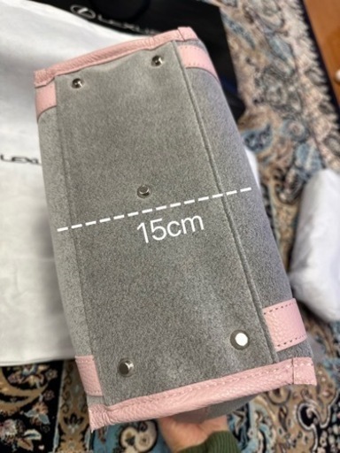 レクサスハンドバッグ　新品　グレー　ピンク　牛革