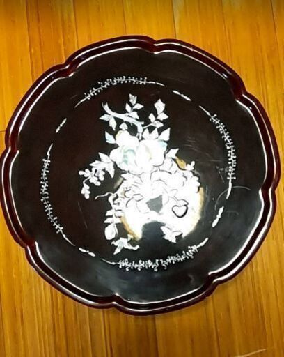 螺鈿（らでん）の丸御膳　高級民芸品　※再々々々々々々々度値下げしました。