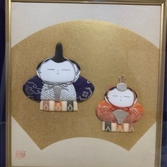 ☆ひな祭り　お雛様　額入り色紙　壁掛けタイプ☆