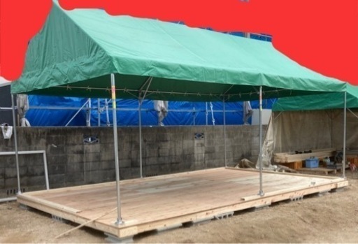 テント　2間3間　屋根シート　グリーン色