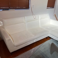 ☆終了 ホワイトレザーソファ 高級イタリア製 かねたや家具