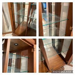 旭川家具　近藤工芸　高級　キャビネット　飾り棚　幅99.7㎝　奥行45.1㎝　高さ198㎝　素材　オーク　OAK　＃25190の画像