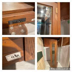 旭川家具　近藤工芸　高級　キャビネット　飾り棚　幅99.7㎝　奥行45.1㎝　高さ198㎝　素材　オーク　OAK　＃25190の画像