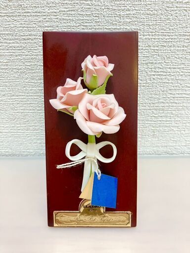 リヤドロ　美品♡　LLADRO　flores　Rose Pink Parfait　ローズピンクパルフェ　陶器　ピンクの薔薇　置物