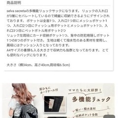 週末お値引き♪川崎希selva seacreta セルバセクレタ☆リュックの画像