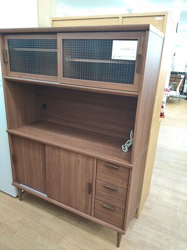 ★ジモティ割あり★ ユーアイ 食器棚 ブラウン H166×W120×D45 クリーニング済み KJ1375