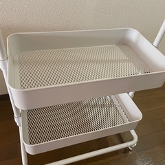 山善 バスケットトローリー ハンガーラックの画像