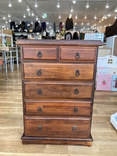 【トレファク高槻店】取りに来れる方限定！アンティーク調　チェスト(5段)です！