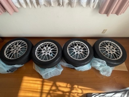 ヴォクシー純正　BBS鍛造アルミホイール&ブリヂストンタイヤ　4本セット 16インチ  【軽い→燃費向上】 ハイグロス系　リムガリ傷無し  【美品】