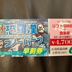 恐羅漢スキー場　全日9時間リフト券　お食事付き