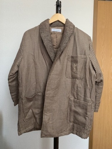 イヴ・サンローラン YVES SAINT LAURENT 千鳥柄 ツイード ジャケット コート ブラウン