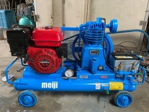 明治1.5kw2馬力　カスタムメイドセル付きエンジンコンプレッサー未使用品ベース