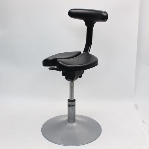 056)ayur chair アーユルチェア 丸ベースタイプ ルナ ブラック 椅子