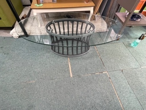 【リサイクルサービス八光　田上店　配達・設置OK】Occasional  Tadle　強化ガラス　センターテーブル