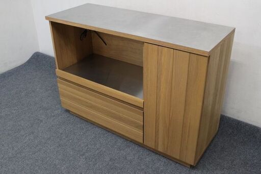 フランフラン/Francfranc ライツ キッチンカウンター ナチュラル ステンレス天板 幅1200 中古家具 店頭引取歓迎 R6847)