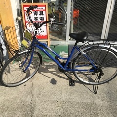 【現状販売】26インチ自転車　青　ママチャリの画像