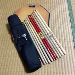 【ドラム練習セット】ドラムパッド（両面）、スティック（ケース付）...