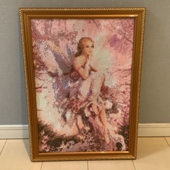 ダイヤモンドアート完成品　額縁付き　約横34センチ縦47センチ