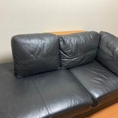 3人掛けレザーソファ(2/15 17時まで)取りに来れる方の画像