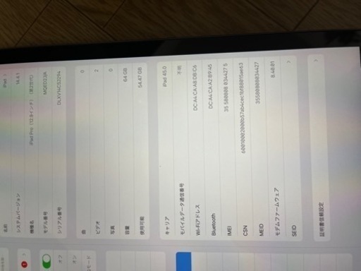 iPad Pro 12.9 2世代　SIMフリー