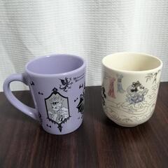 ディズニー　スーベニアカップ　パープル　ハロウィーン　マグカップ　白　湯のみ　缶の画像