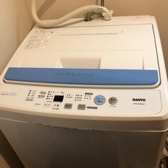 サンヨー　洗濯機　ASW-60BP(W)の画像