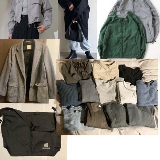 【お譲り先決定】服　冬〜春物　アウター5点　ニット　カーディガン　トップス10点　トートバッグ1点