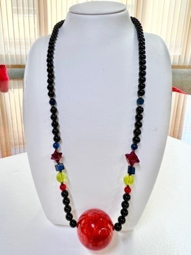 新品⭐︎大珠⭐︎イソバナ⭐︎アフリカ⭐︎サンゴ⭐︎珊瑚⭐︎オニキス⭐︎琥珀⭐︎30mm⭐︎