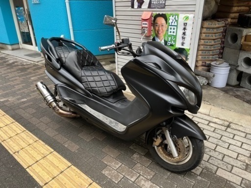 【YAMAHAマジェスティーc】SG03J オールマットブラック　大人カスタム　激渋
