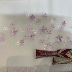 ★　着物美人★　薄紫　さくら柄　半衿　いかがでしょうか？の画像