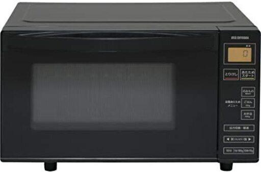 【おしゃれ・電子レンジ・フラットテーブル・黒】IRIS OHYAMA 電子レンジ 18L フラットテーブル IMB-FV1801 ブラック