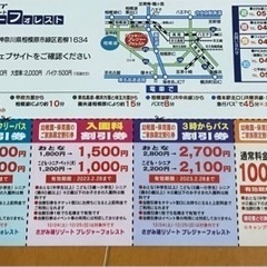 さがみ湖リゾート　プレジャーフォレスト　割引券