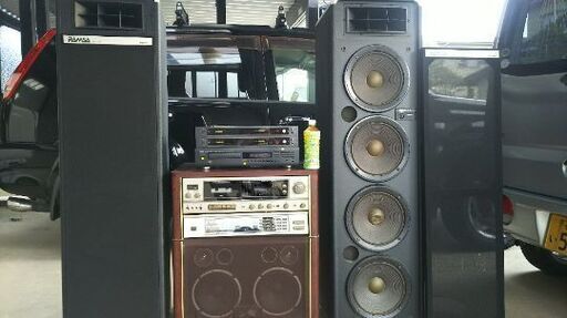 スピーカーRAMSA大型と改造カラオケアンプとスピーカー