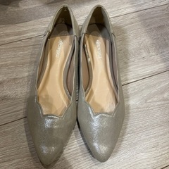 melange スカラップ ポインテッド パンプス ラメ 23c...