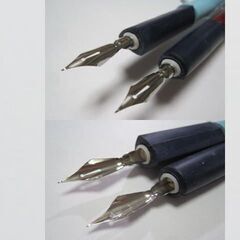 日本習字普及協会 『鷹見芝香先生創案』ペン習字用 S.Tペン軸「初歩用・上級用」２本・S.Tペン先１０本セット　希少筆記具の画像