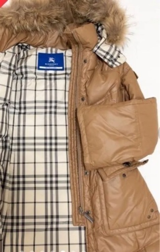 バーバリーブルーレーベル　 ファーフード付ロングダウン