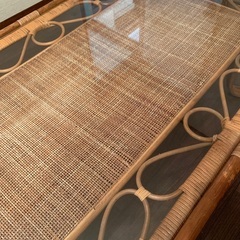 【アジアン家具】ラタンのローテーブルの画像
