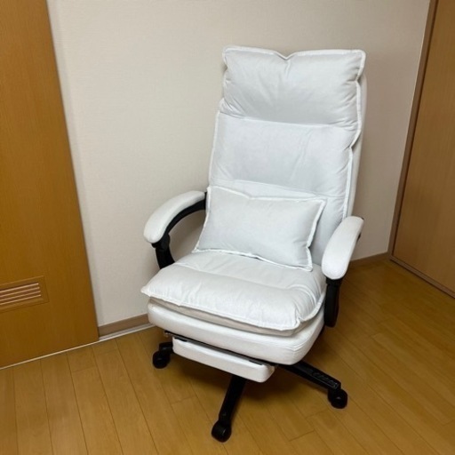 【色：ホワイト】美品 SKYEゲーミングチェア ファブリック オフィスチェア