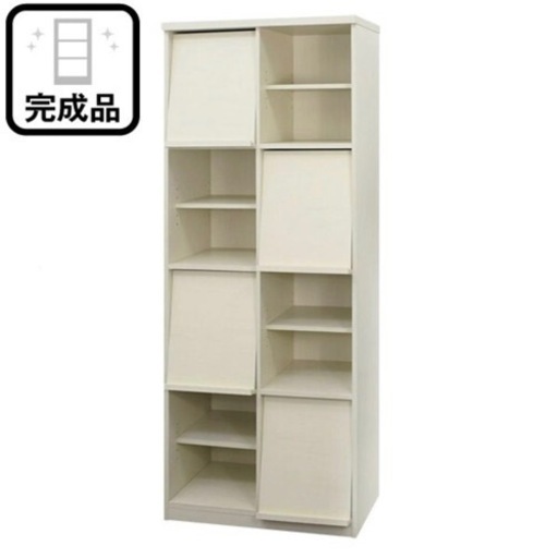 【美品‼️】定価29,900円♪ ニトリ 80cm幅フラップ扉本棚(ファルダ80) オープンシェルフ ラック 多目的棚 木目調ホワイト♪