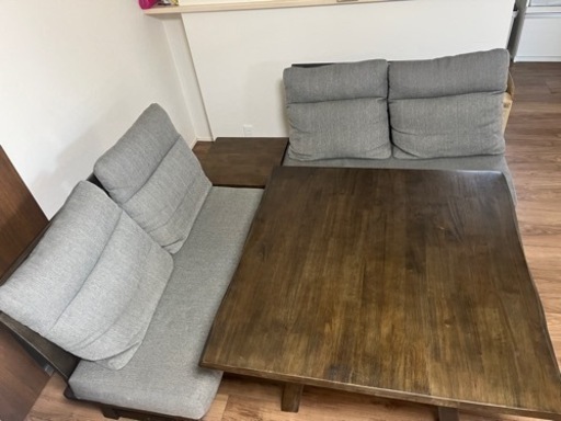 4人掛けL字テーブルセット