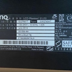 BenQ 27インチ ディスプレイ 液晶モニター「GL2760-T」の画像