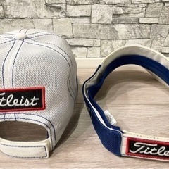 2個 タイトリスト 正規品  帽子 サンバイザー ロゴ刺繍 メッシュ キャップ  ツアーの画像